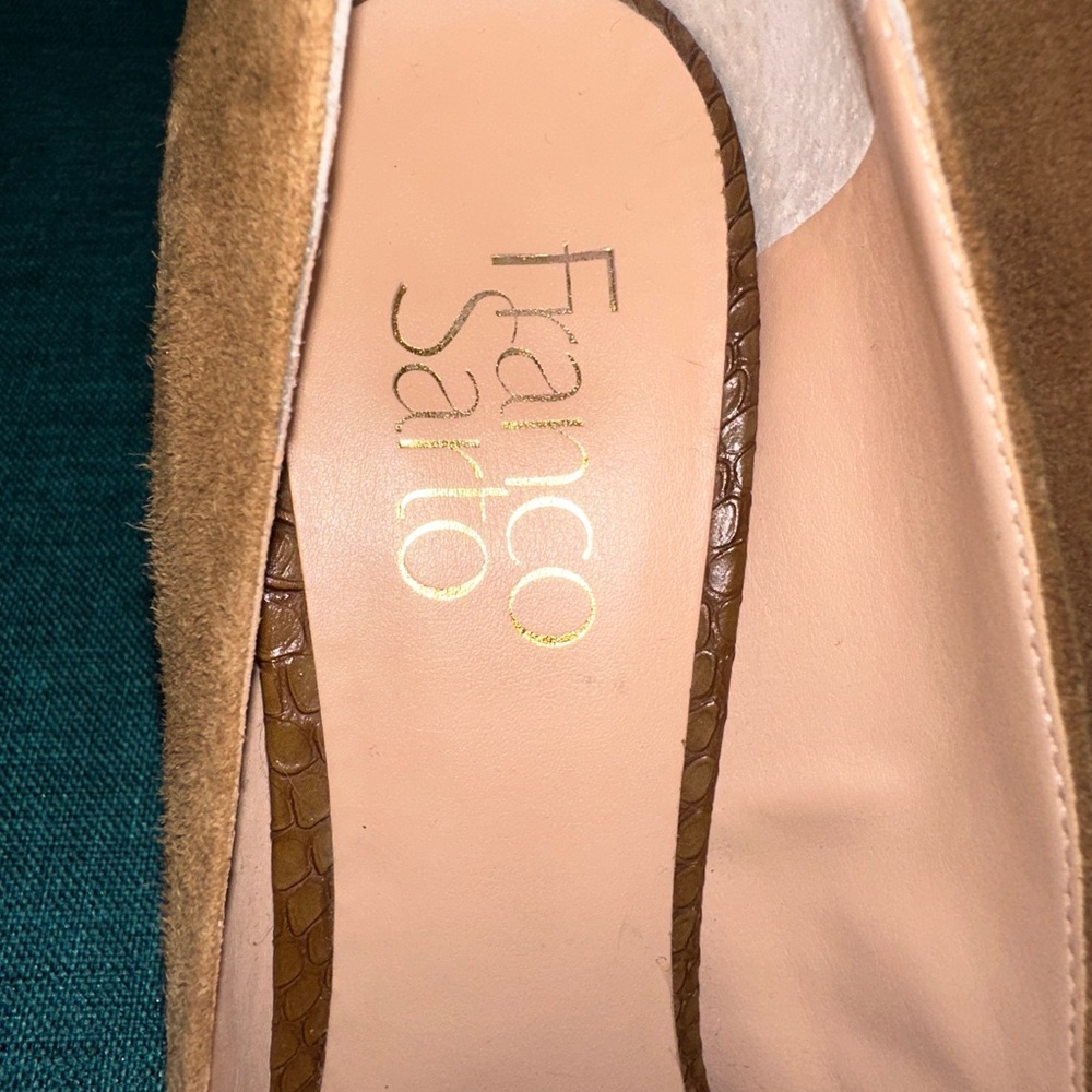 Franco Sarto L Ingall Suede/Leather Pumps High Heel Brown Shoes 8 MINT! - Picture 6 of 7